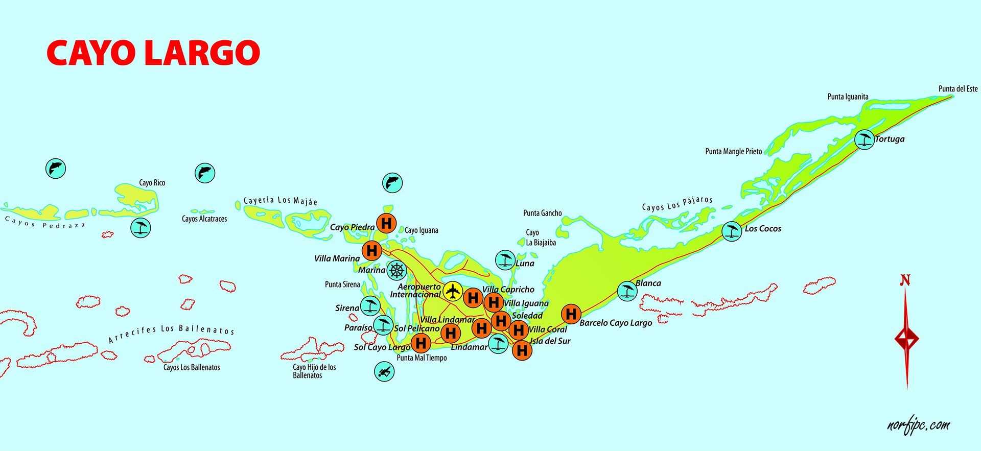 Кайо Ларго Куба на карте