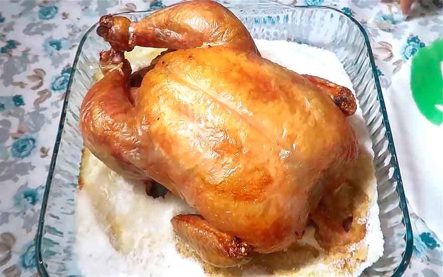 Курица на соли в духовке с корочкой рецепт с фото с