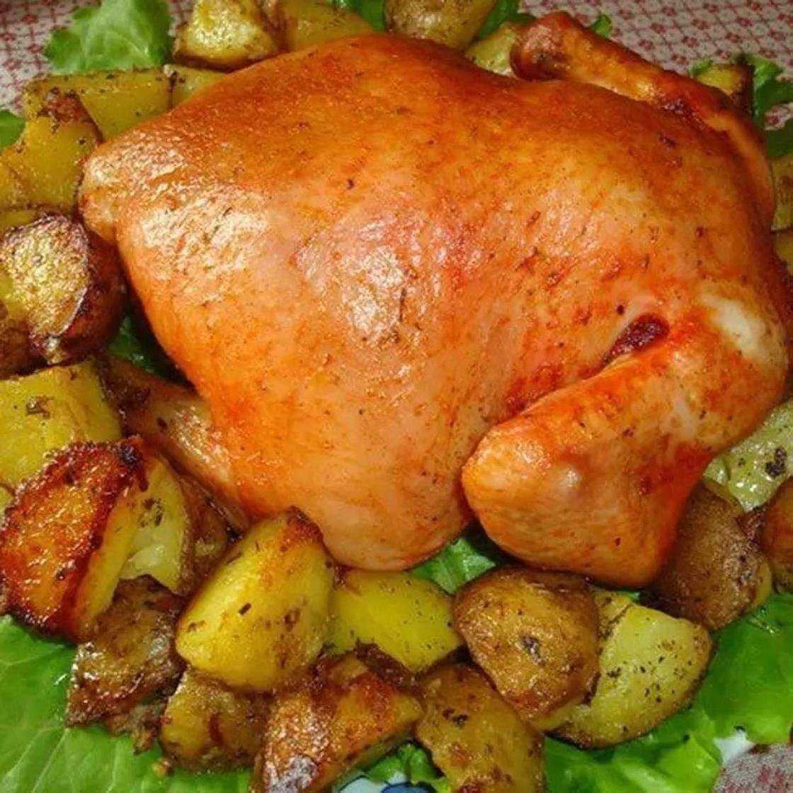 Курица с в духовке рецепт с фото пошагово с картошкой