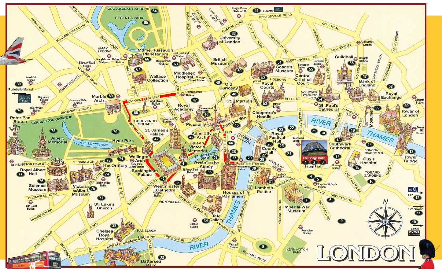 карта лондона на английском языке