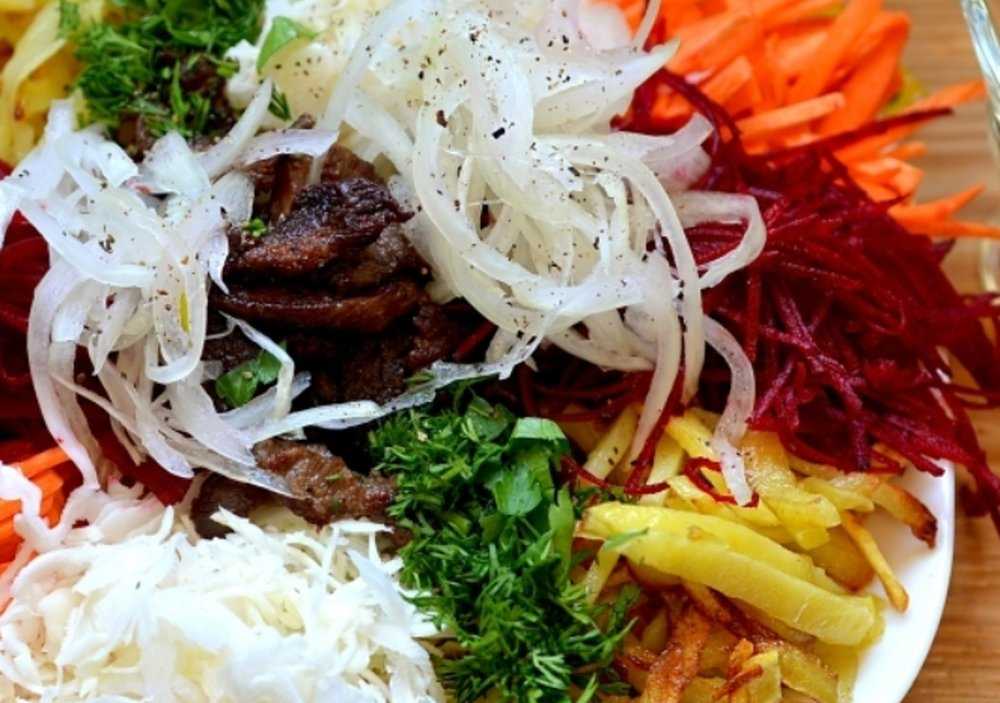 Чафан салат рецепт с говядиной фото пошагово